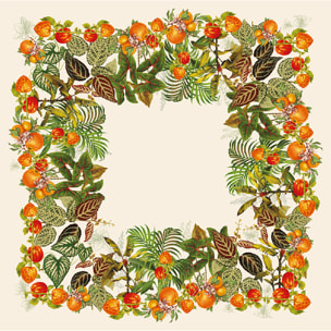 Nappe pur lin lavé 190 g/m² imprimé multicolore Vintage garden natural