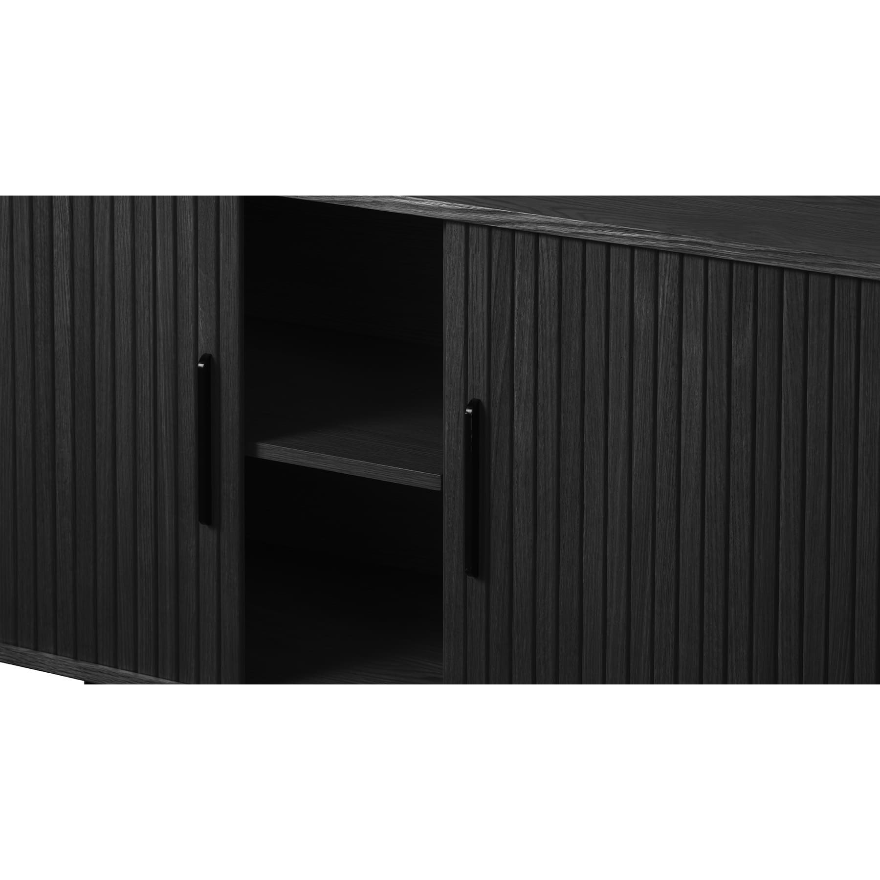 Buffet bois noir alba 180x45cm