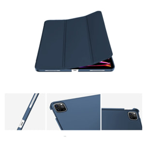 Étui Smart Cover iPad Pro 12.9 pouces (2018/2020/2021) Bleu à Rabat avec Support