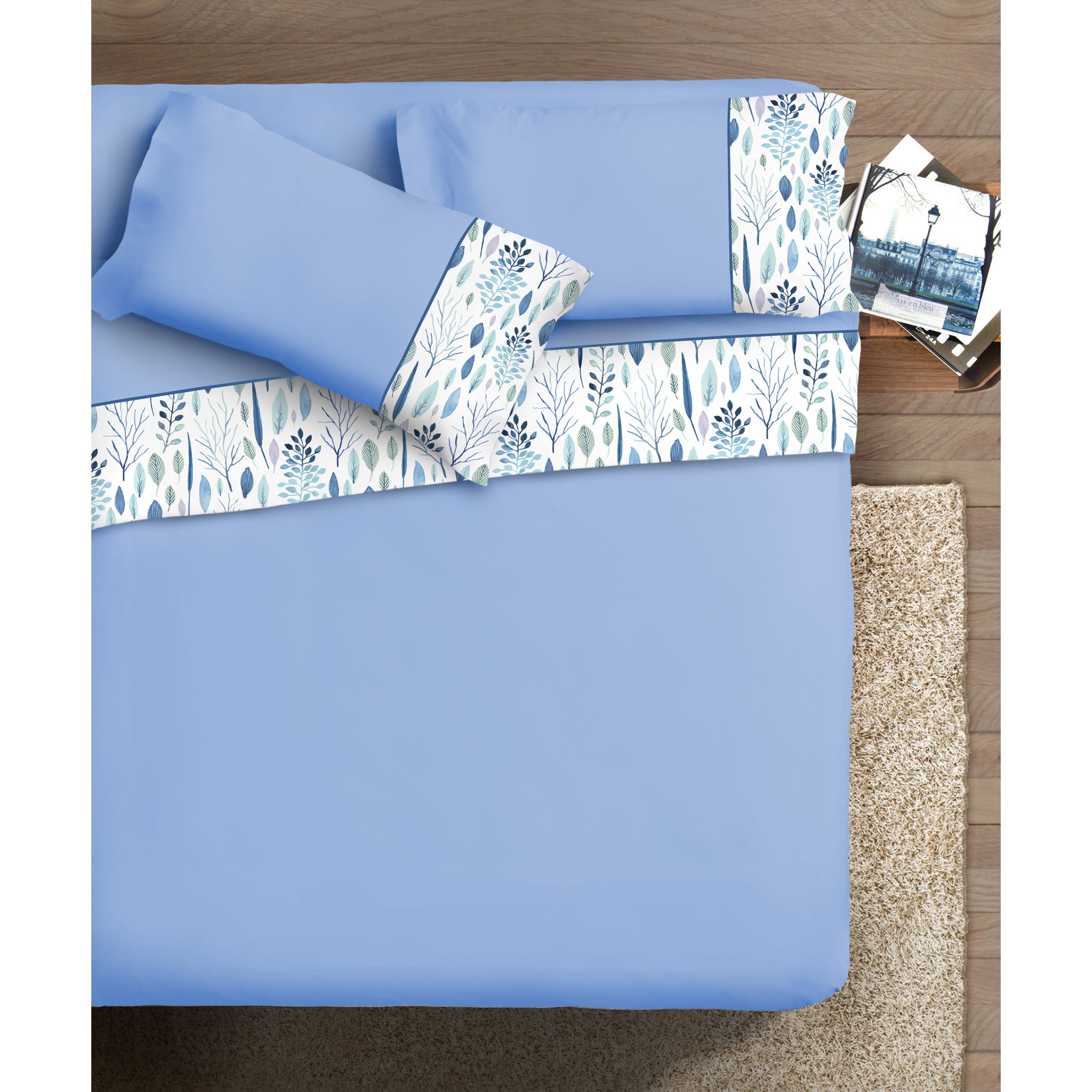 Completo letto Armonie IPERSAN Puro Cotone Corallo Azzurro