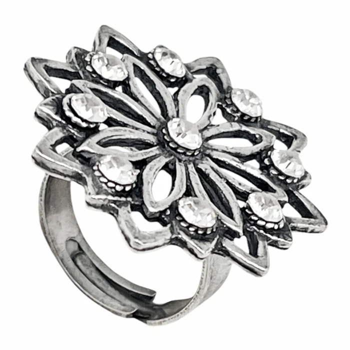 Anillo Carrusel en plata 10µm y cristal