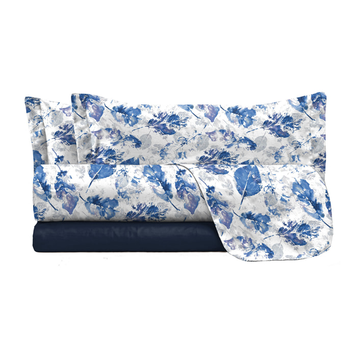 COMPLETO LETTO FANTASY, 100% Microfibra - FOGLIE