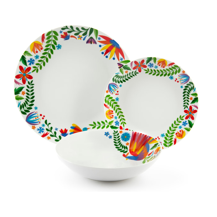 Service assiettes 12 pièces Excelsa – Fiesta, Porcelaine Multicolore