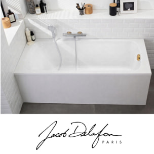 Baignoire droite 170 X 75 Brive avec vidage doré