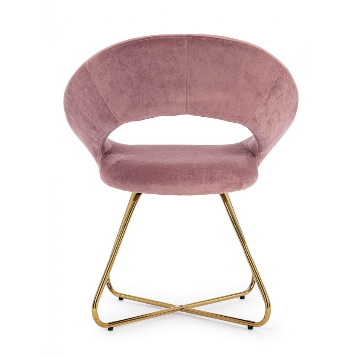 Poltroncina VANITY ORO velluto rosa