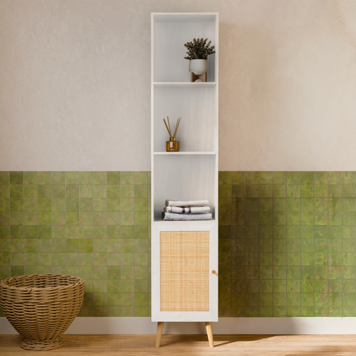 Colonne de rangement salle de bain bohème décor bois BOHÈME