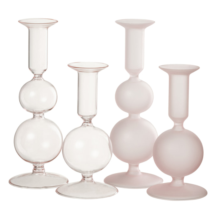 J-Line chandelier 2 Boules - verre - rose - 2 pcs