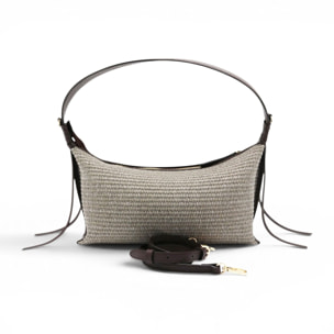 Borsa a spalla Cheval Firenze Laila Mini S/S Testa di Moro (Rafia Greige)