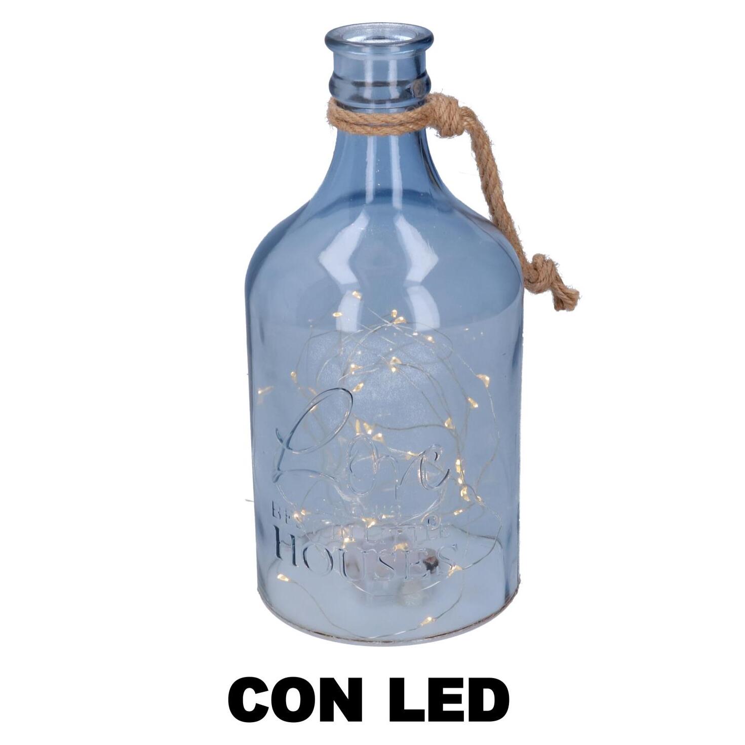 Bottiglia in vetro con led cmø14,5h30