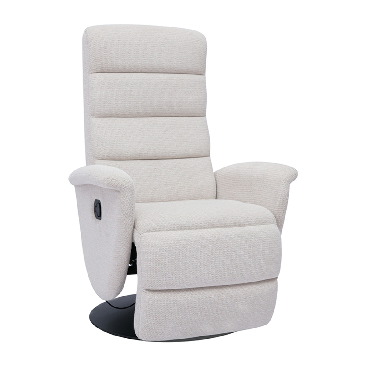 Fauteuil pivotant relax manuel en tissu chenille beige NELSON