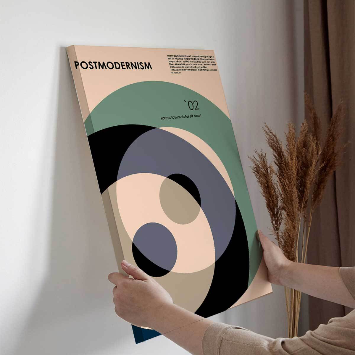 Tableau abstrait cercles modernes tons doux Toile imprimée