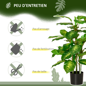 Arbre artificiel plante artificielle Calathea H. 95 cm tronc branches lichen feuilles grand réalisme pot inclus