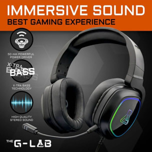 Casque gamer THE G-LAB KORP RADIUM NOIR