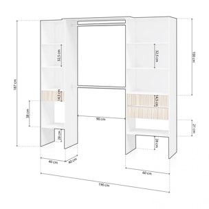 Armario vestidor Nitza Blanco Artik (Blanco Mate) - Natur