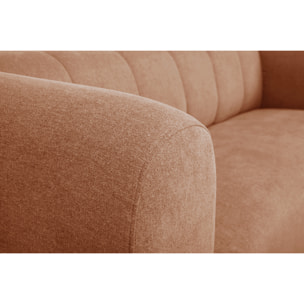 Canapé design en tissu effet velours terre brûlée 3-4 places OLIVEIRO