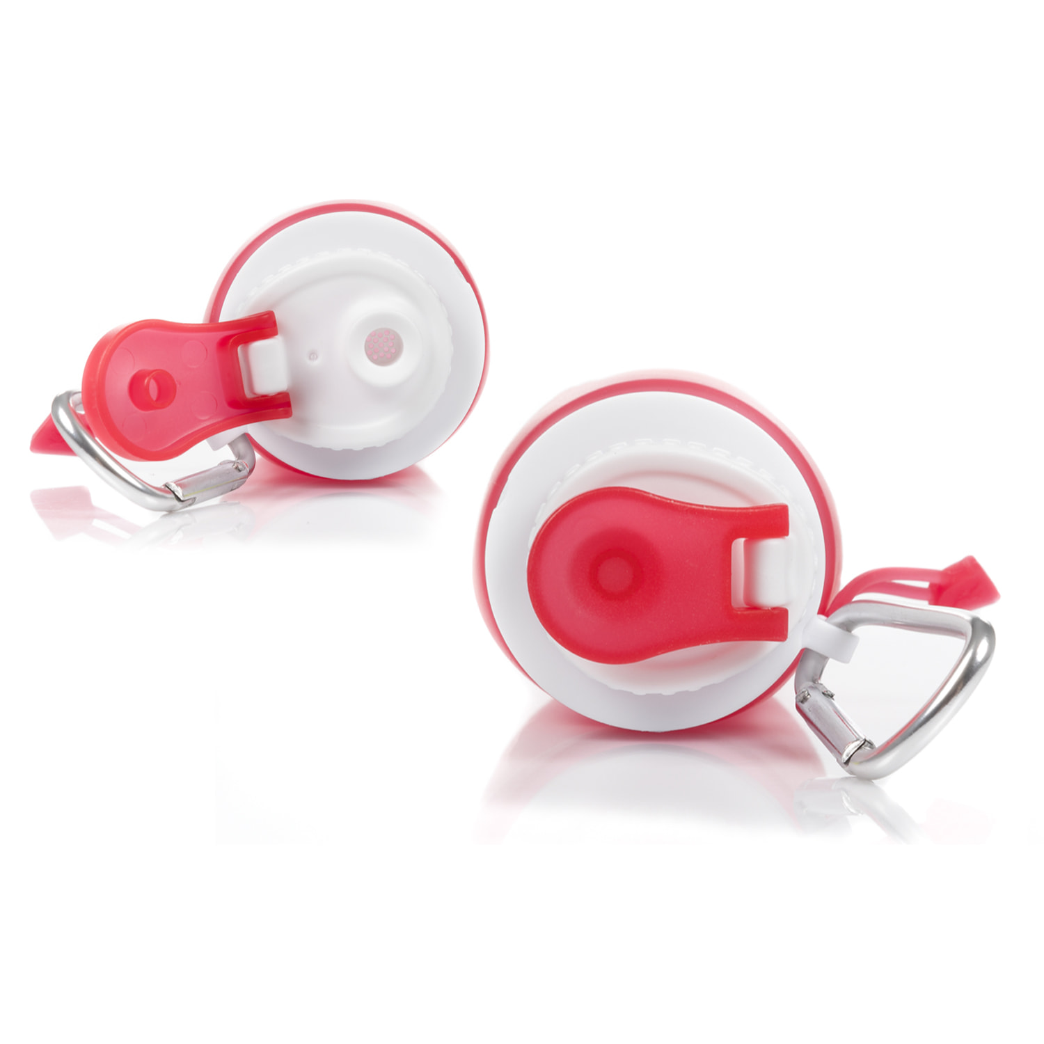 Mini bottiglia pieghevole arrotolabile da 320ml, in silicone di grado alimentare. Con moschettone.