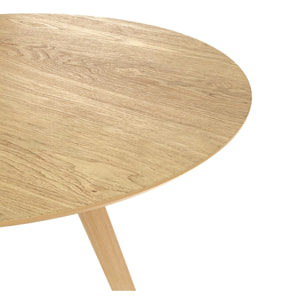 Table ronde Liwa 4 personnes en bois clair D105 cm
