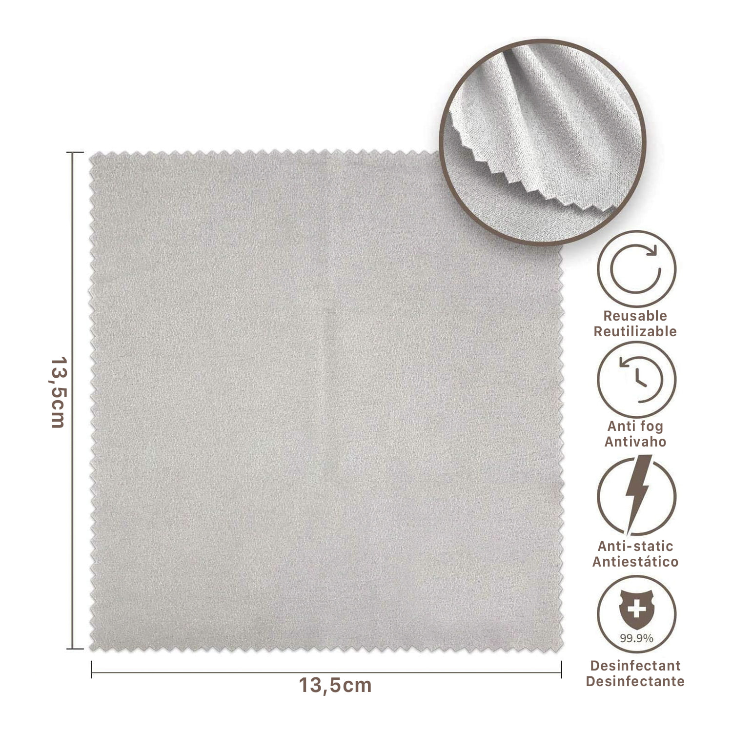 50 pz. Panno antiappannante per occhiali, lenti, schermi. Panno riutilizzabile.
