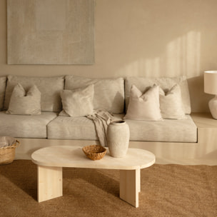 Table basse en bois massif ton naturel 120cm Hauteur: 40 Longueur: 120 Largeur: 50