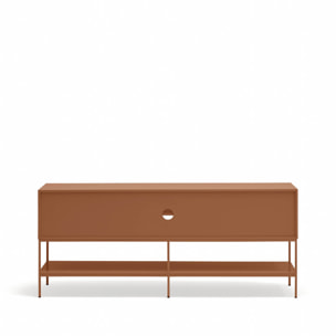 Mueble de televisión Otto 2 puertas y 2 cajones gris antracita y roble