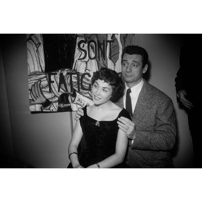 Tableau noir et blanc Photo de Yves Montand Tableau alu Dibond