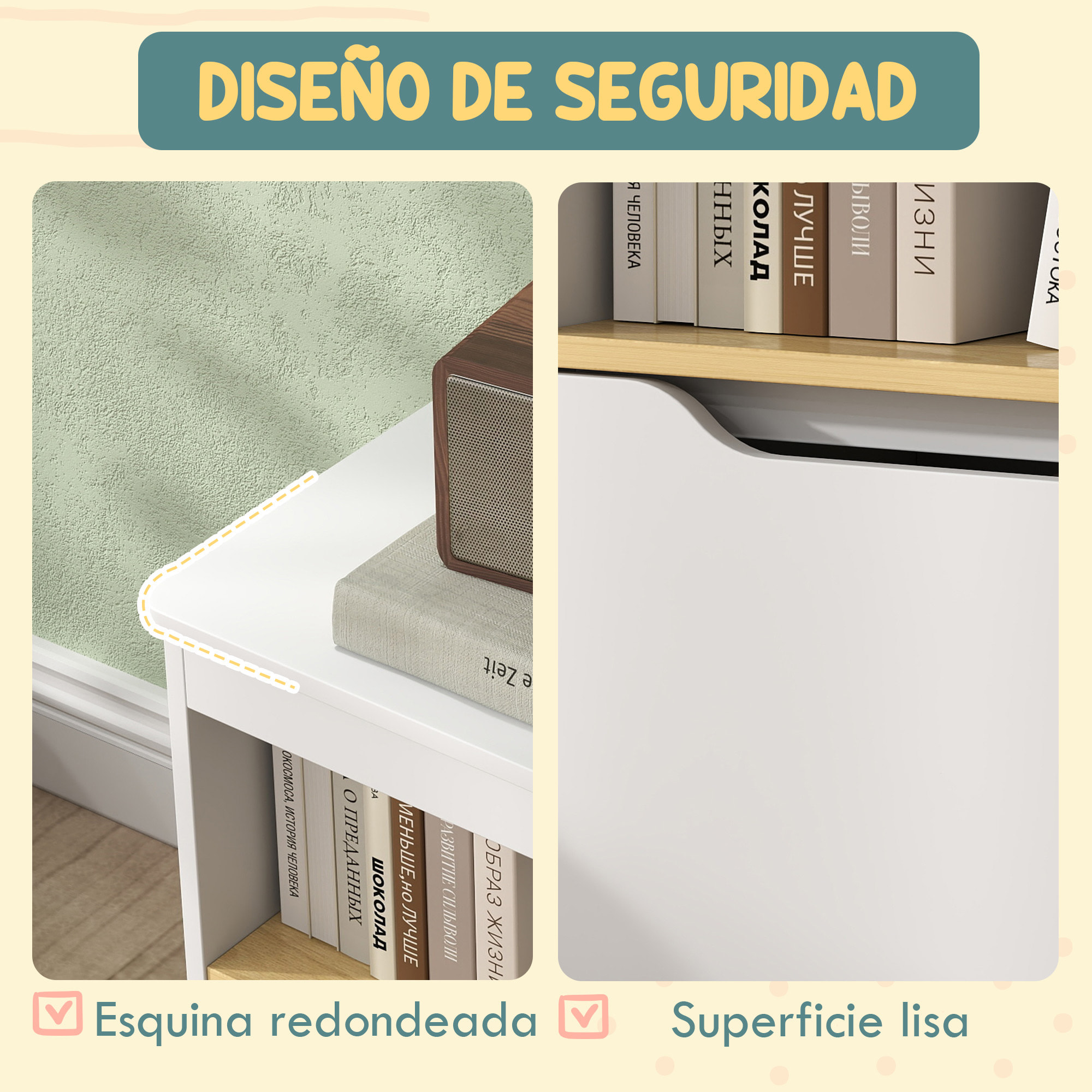 Estantería para Juguetes Infantil Librería Infantil con 2 Cajones y Compartimento para Salón Dormitorio Sala de Juegos 80x30x45 cm Blanco