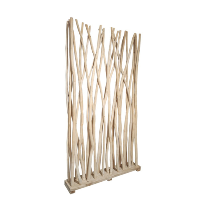 Paravent en bois de teck blanchi H180 cm - JESSIE