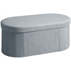 Puff Almacenaje, Banco Almacenaje Plegable, 72 L, 76x38x35 cm, Tapizado en Terciopelo, Baúl de Almacenamiento, Carga 120 kg, Taburete para Sala de Estar, Dormitorio, Entrada, Gris Oscuro
