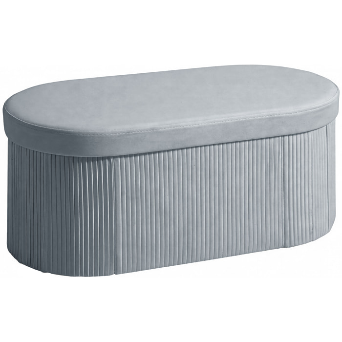 Puff Almacenaje, Banco Almacenaje Plegable, 72 L, 76x38x35 cm, Tapizado en Terciopelo, Baúl de Almacenamiento, Carga 120 kg, Taburete para Sala de Estar, Dormitorio, Entrada, Gris Oscuro