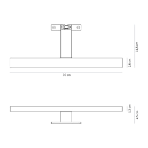 Iluminación de baño Aplique led Alday, 30cm negro