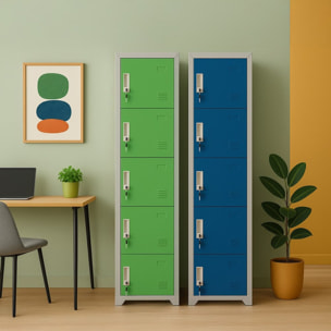 Armadio in metallo 5 ante verde