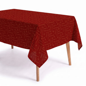 Tovaglia jacquard lurex in poliestere - ROSSO