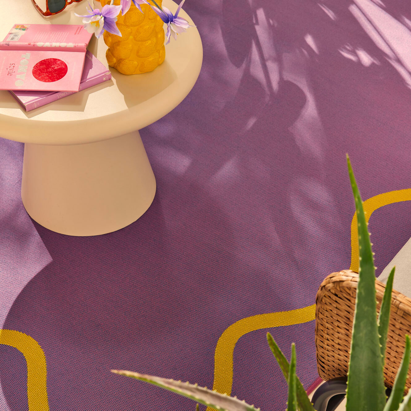 POSITANO - Tapis intérieur/extérieur à motif wavy violet