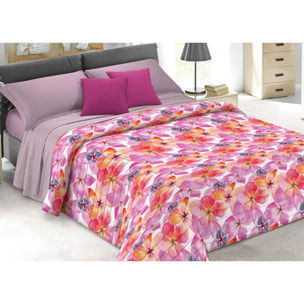 Quilt Trapuntino Piumino Estivo 100gr/mq Microfibra Disegno Flower Fucsia D18