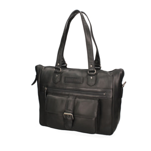 Borsa a spalla da uomo In Vera pelle Made in Italy 40x28x11 cm