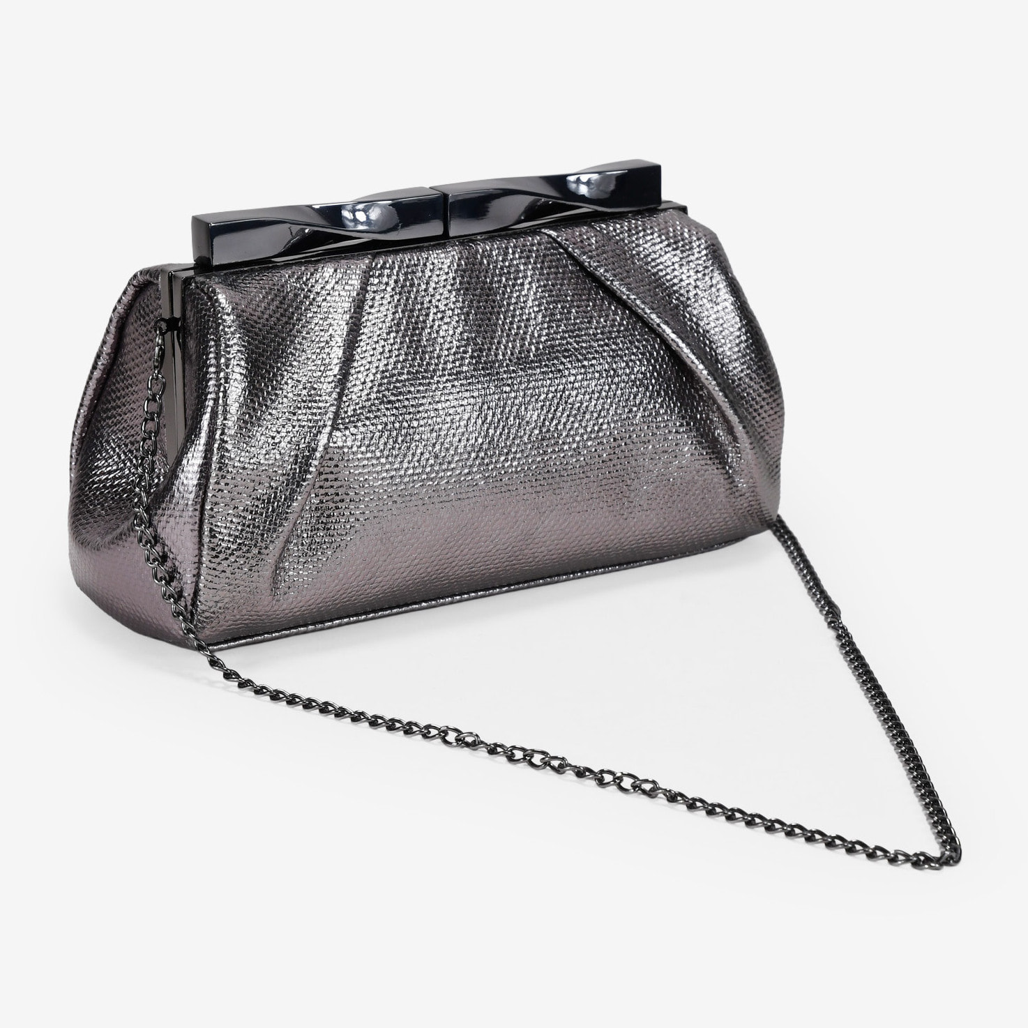 Bolso de fiesta plomo con boquilla