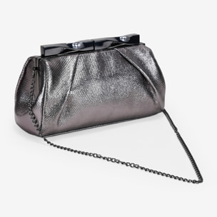 Bolso de fiesta plomo con boquilla