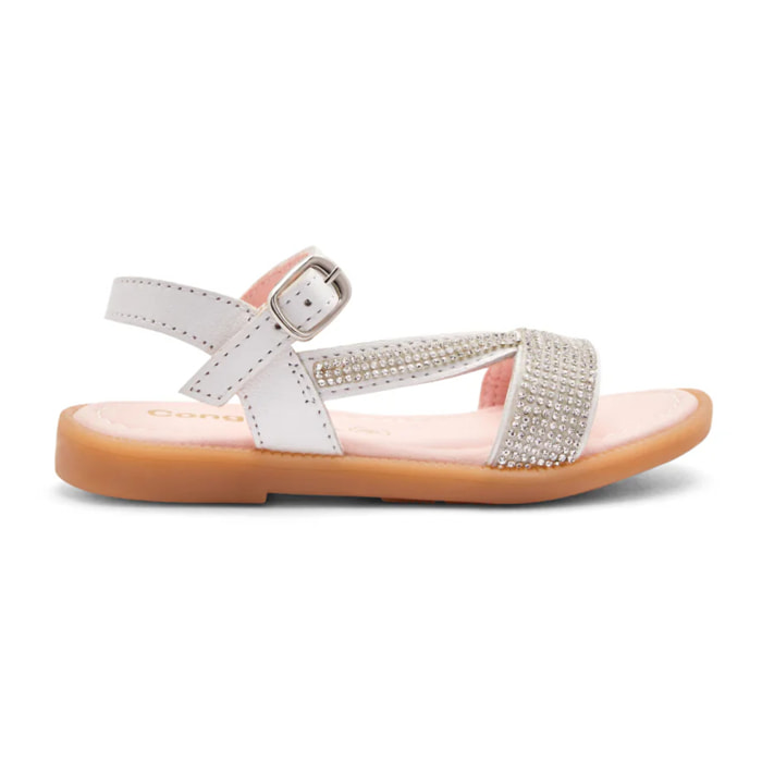 Sandali da bambina con fibbia in strass