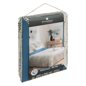Parure de lit "Ilyan" percale 240x220cm