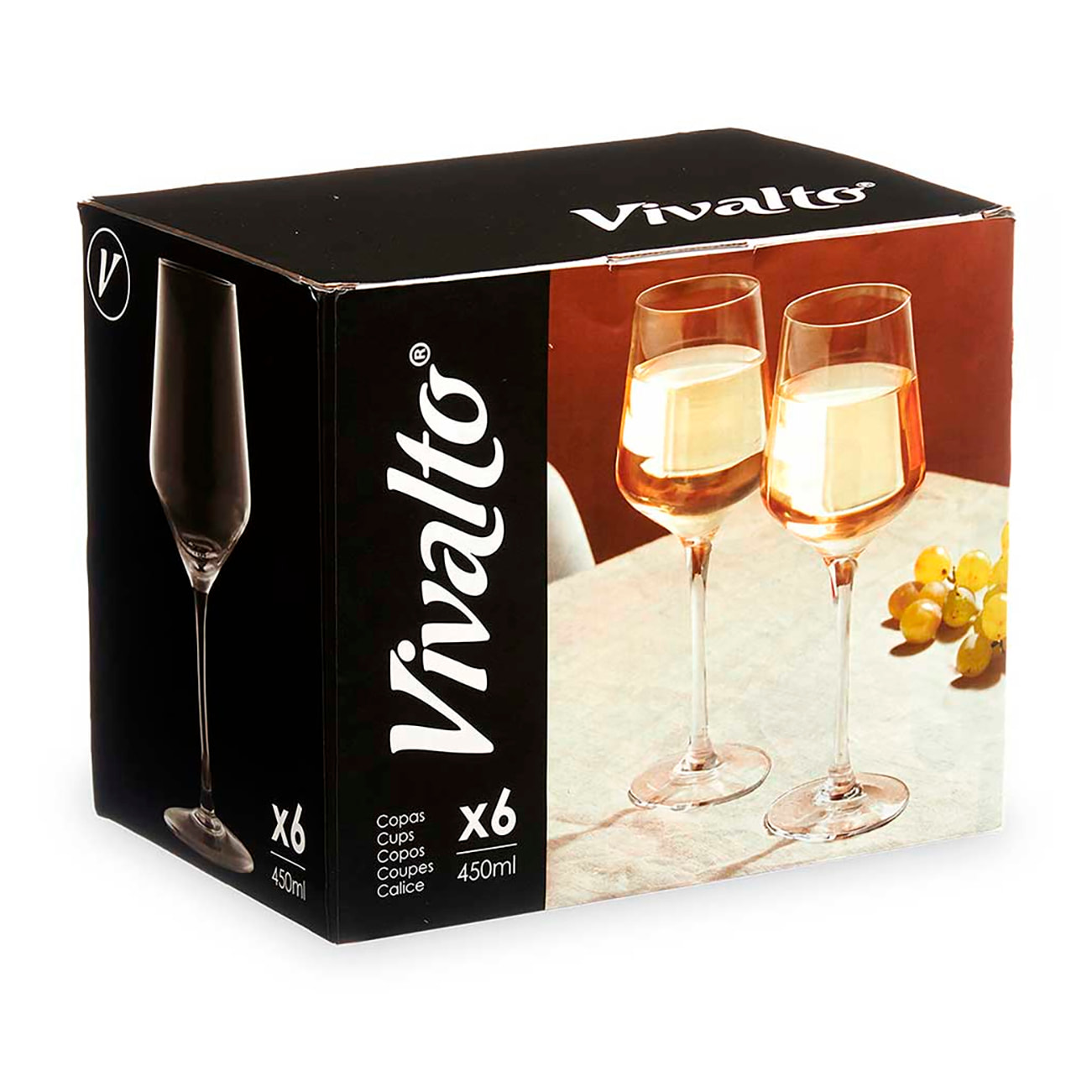 PACK 6 COPAS VINO CONICA 450ML
