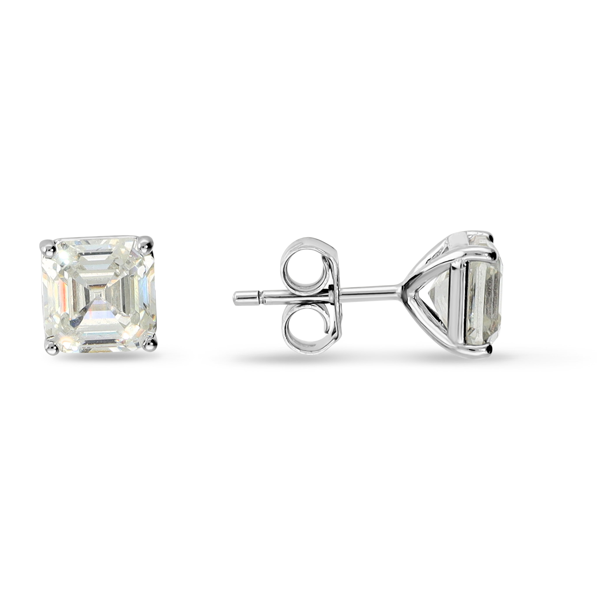 Orecchini Punto Luce Quadrati in Argento 925 con Cubic Zirconia