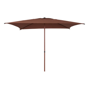 Parasol droit carré inclinable Soya 2,5x2,5m acajou