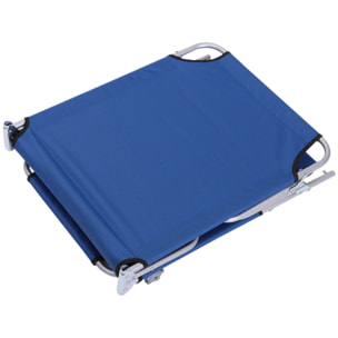 Tumbona Plegable Tumbona de Jardín Exterior Reclinable con Toldo Desmontable con Ángulo Regulable Respaldo Ajustable en 4 Niveles para Terraza Piscina Patio 187x58x36 cm Azul