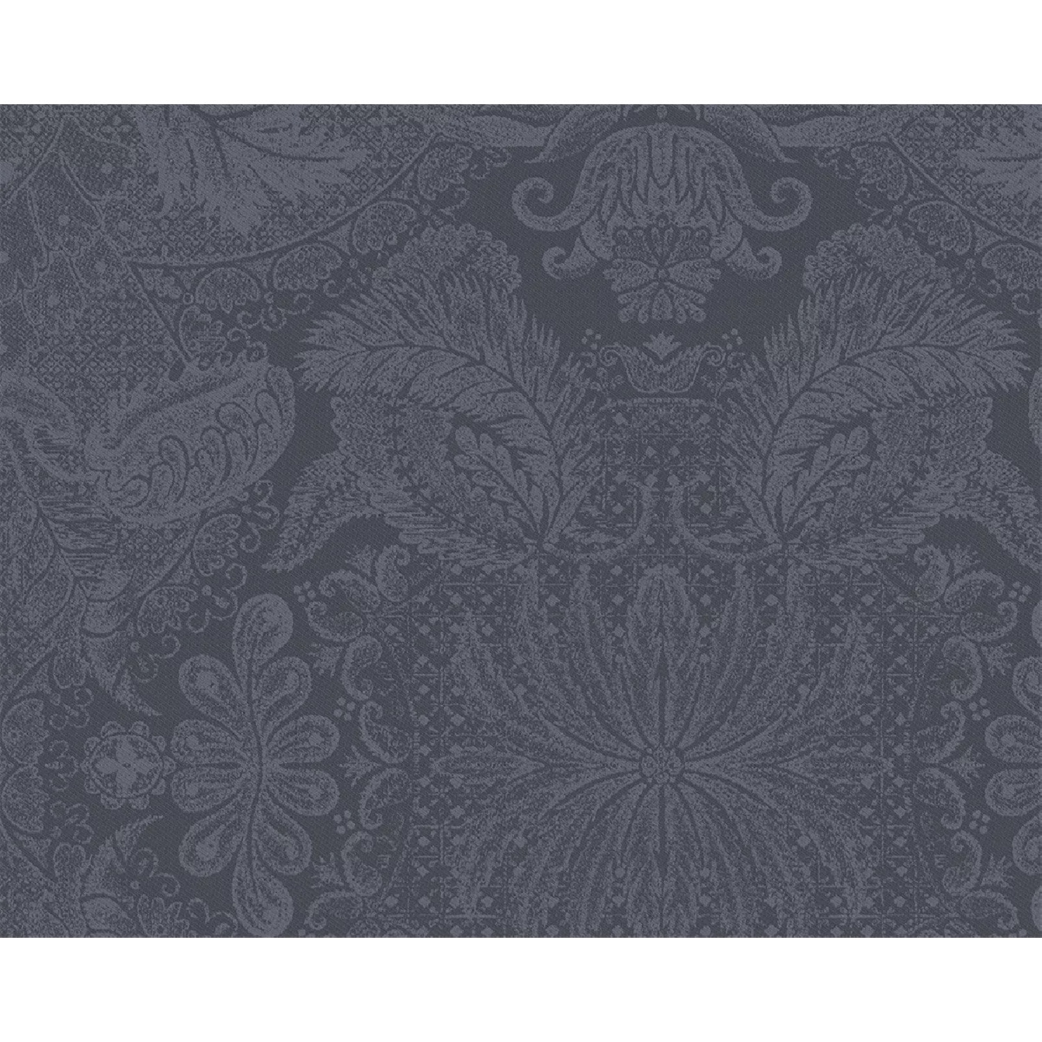 Set pur coton enduit jacquard Mille isaphire zinc