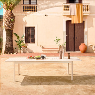 Table de jardin beige SEATTLE extensible aluminium. 10 places. 227 / 290 x 100 x 75 cm