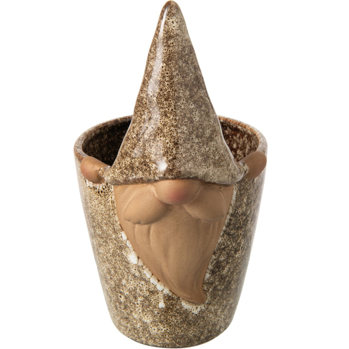 J-Line Cache-Pot Lutin - grès beige - large