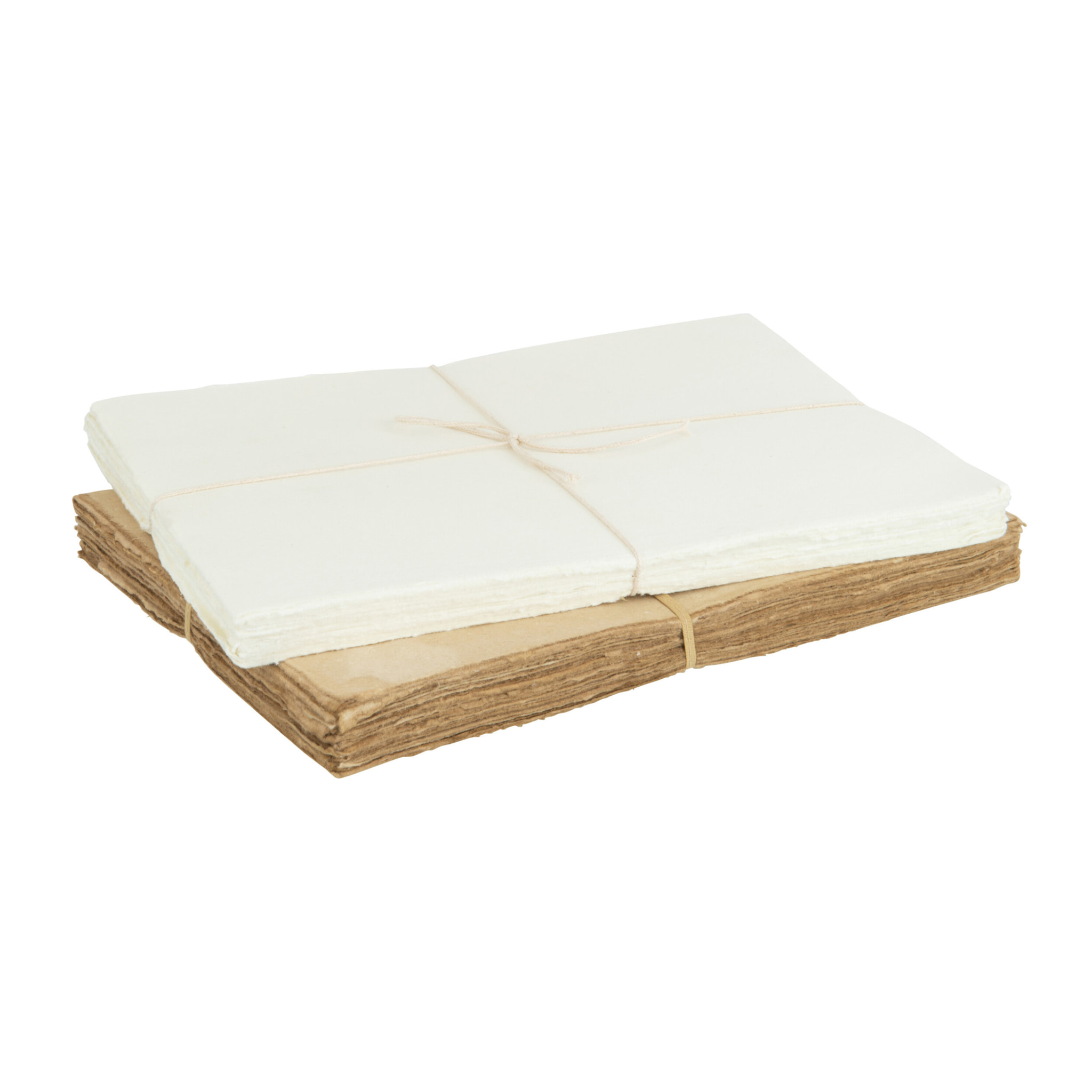 J-Line décoration Papier Antique - papier - blanc/beige - large - 2 pcs