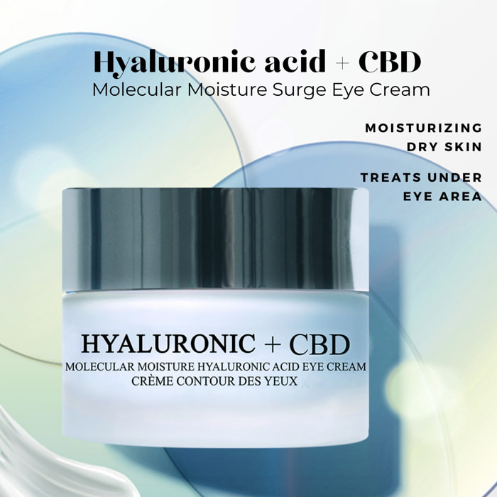 Crema de ojos para aumento de humedad molecular con ácido hialurónico + CBD 20 ml