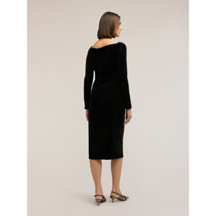Motivi - Vestido tubo de terciopelo - Negro