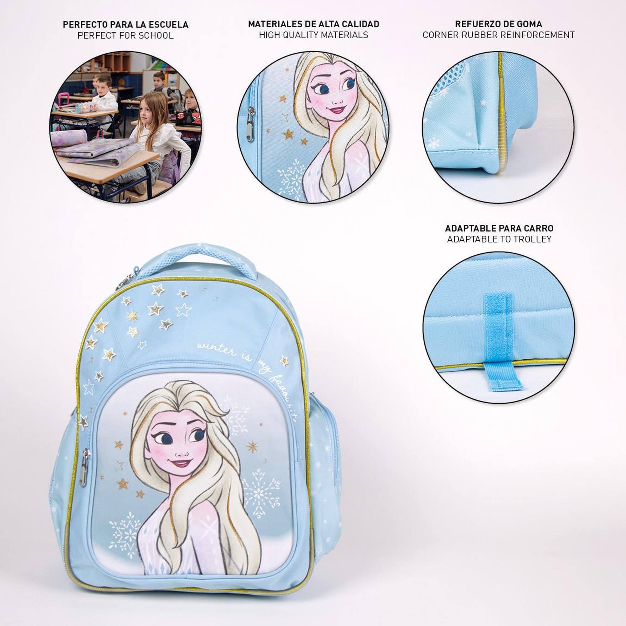 Mochila escolar mediana de frozen, niños, multicolor